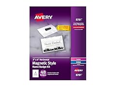 Avery Customizable Magnetic Name Badges, 3" x 4"