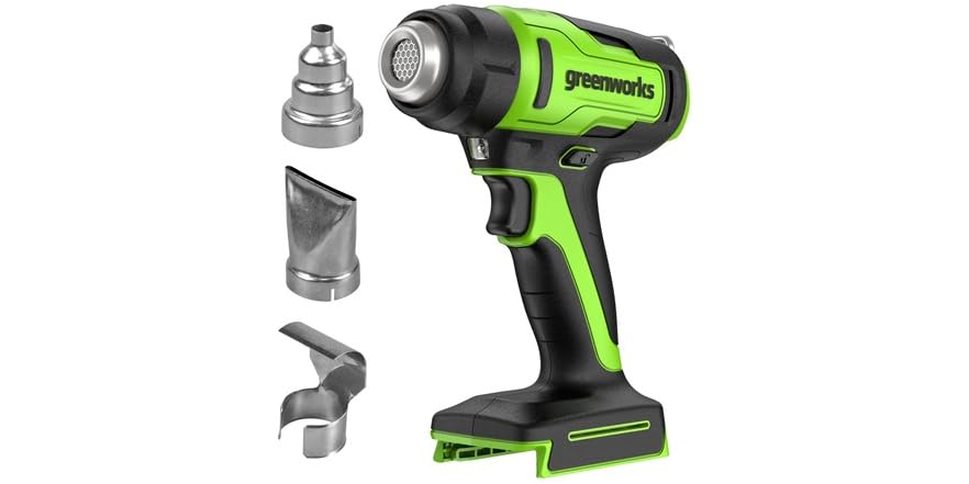 Greenworks 24V Cordless Heat Gun Kit - 1000°F Max With 4.0Ah Battery & Charger, 3 Nozzles Included