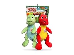 Bow Wow Pet 2 Pack Plush Dog Toy with Squeaker