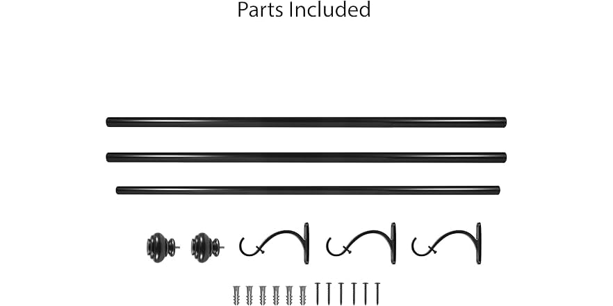 Window Map Rod Decopolitan 1-Inch Window Rod Set 72 to 144-Inch