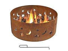 Sunnydaze 30-Inch Rustic Stars and Moons Fire Pit Ring