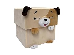 Happy Nappers Adorable Storables - Tan Dog 8" Plush & Cube Bin
