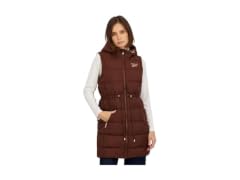 Reebok Women's (L) Womens Long Puffer Vest with Ho