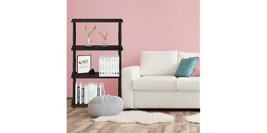 Furinno Turn-N-Tube Wood 3-Tier Double Size Storage Display Rack in