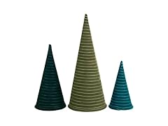 Modern Wrapped Velvet Ribbon Trees, Set of 3