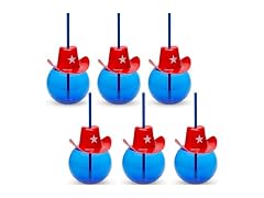 Fun Express Oz. Round Reusable Plastic Cups Straws