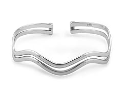 Sterling Silver Two Row Cuff Bangle
