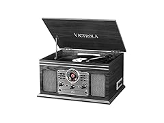 Victrola The Quincy 6-in-1 Bluetooth Record Player, Grey