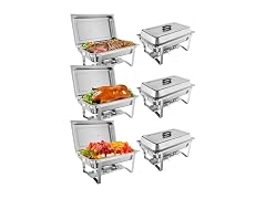 GarveeHome Chafing Dish Buffet Set 6 Pack, 8 QT