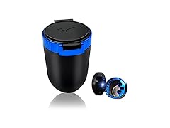  Car Ashtray w/Lid Blue Light Portable