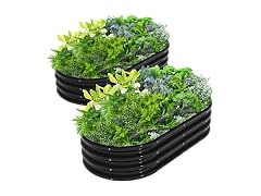 ATRANURE GAR-97 2Pcs Oval Raised Garden Bed 4x2x1ft