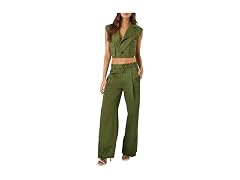 Forever 21  (S) Button-Hem Wide-Leg Cypress Pants