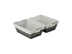 Sukkiri Homu Trapezoid Storage Basket with Handle, Set of 2  Grey