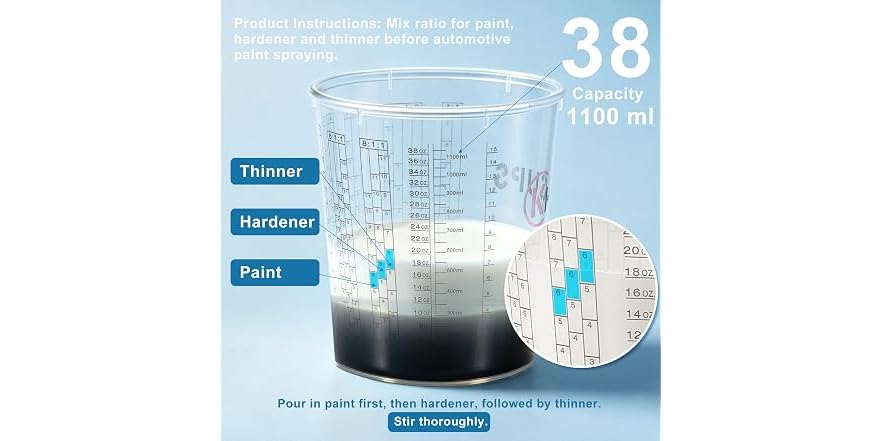 KHLCUPS 38oz Paint Mixing Cups 18-Pack