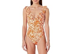 Amazon Essentials Women's Swimsuit (Small) Rust