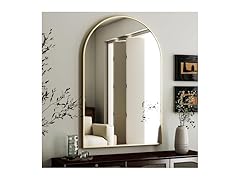 HARRITPURE Arched Gold Wall Mirror 24"x36"