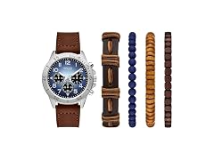 Folio Men Three-Hand Brown Strap Watch