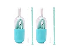 2-Pack: Foldable Silicone Straw