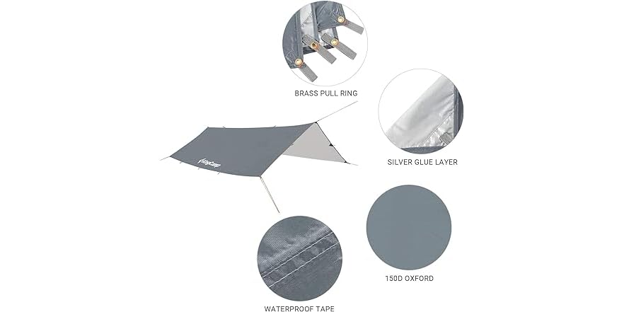 KingCamp Rooftop Tarp 250x200cm - Sonnensegel Für Dachzelte