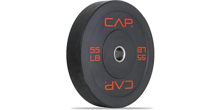 CAP Barbell Economy Olympic Bumper Plate, 55lbs Single