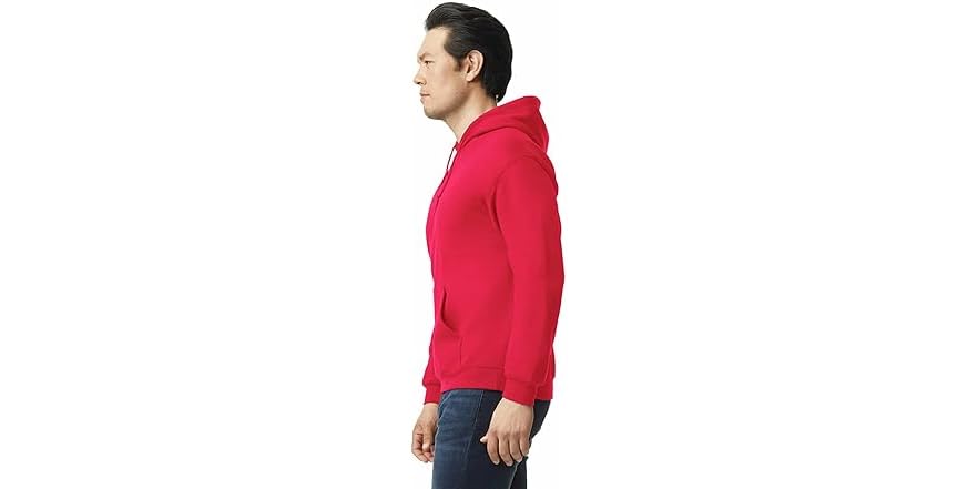 Gildan Adult Fleece Hoodie - Style G18500, Heather Sport Scarlet Red, Medium