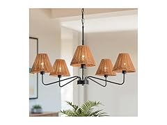 InterMaka 5-Light Rattan Chandelier