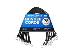 IDL Packaging Bungee Cords 9-inch with Hooks, 25-Pack