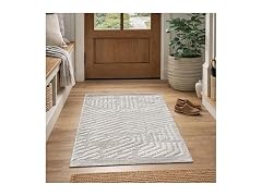 2x3 Ivory Geometric Abstract Door Mat