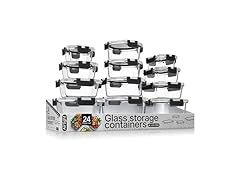 Borosilicate Glass Food Storage Containers w Lids 24Pc