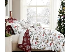 Southshore Fine Linens White Christmas 7-Piece Comforter Twin Set