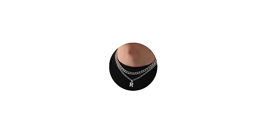 Layered R Letter Pendant Necklace