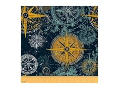 Castle Fairy Compass Print Fabric by The Yard