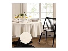 Elrene Stain Resistant 70" Ivory Tablecloth
