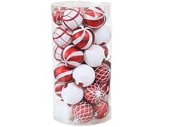 Holiday Glitter Plastic Ornaments 30pc