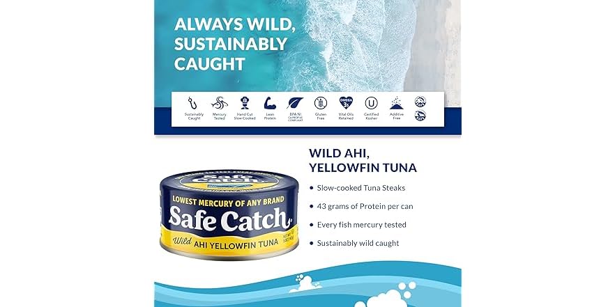 Safe Catch Wild Ahi Yellowfin Tuna Fish Canned