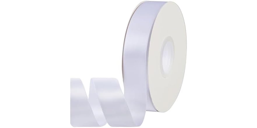 JCFINE Double Faced White Satin Ribbon