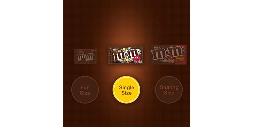 M&M'S Milk Chocolate Candy Singles, 36ct