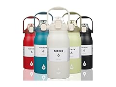 BJPKPK Insulated Water Bottles with Straw,White