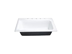 Kingston Brass Single Bowl Drop-In Kitchen Sink, White