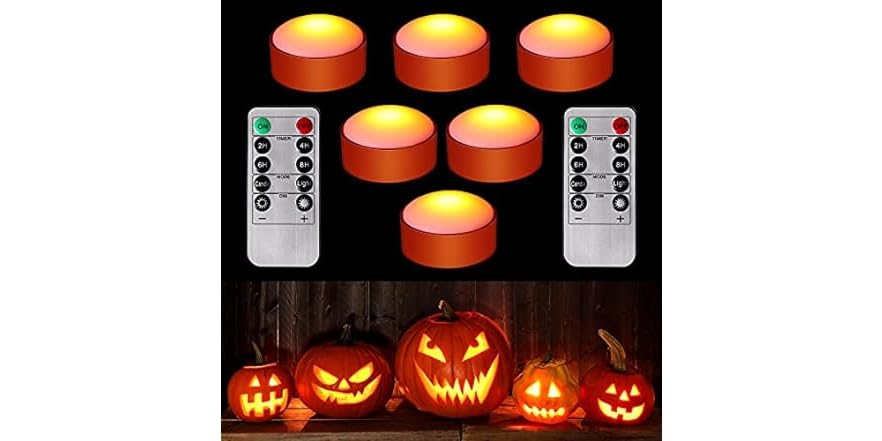 6 Pcs Pumpkin Lights with Remote & Timer