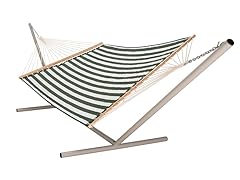 Green/White Stripe Quilted Hammock, Stand Not Included