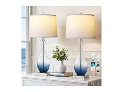 WIHTU 27" Navy Blue Bedside Desk Lamps