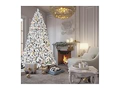 MARCOLOR 6FT Flocked Christmas Tree