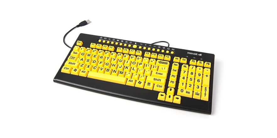 full size keyboard with large print letters