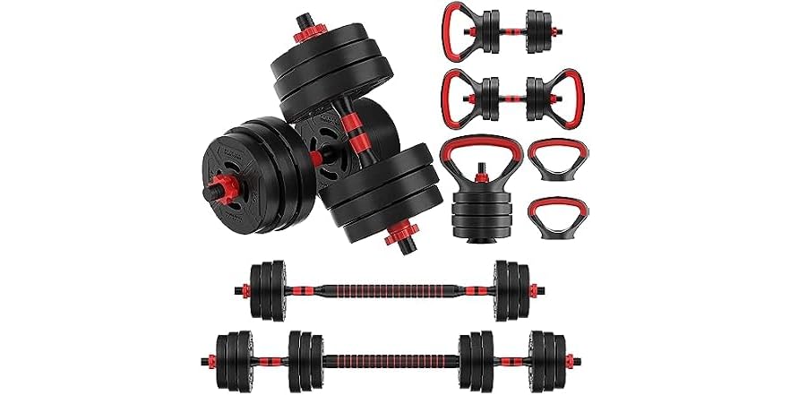 $49.99: Fitvids 61LB 4-in-1 Portable Changeable Adjustable Dumbbell Set at Woot!