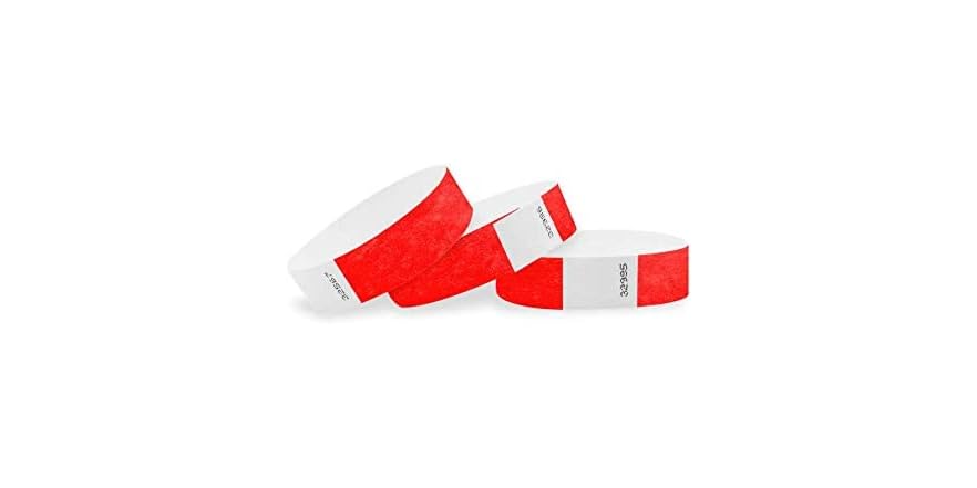 Red Rist Band WristCo Neon Red Wristbands, 2000 Ct