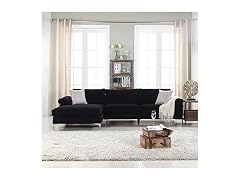 Divano Roma Velvet Fabric Sectional Sofa