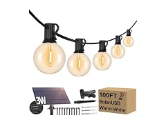 Lakumu 100FT G40 Solar String Lights Outdoor Waterproof