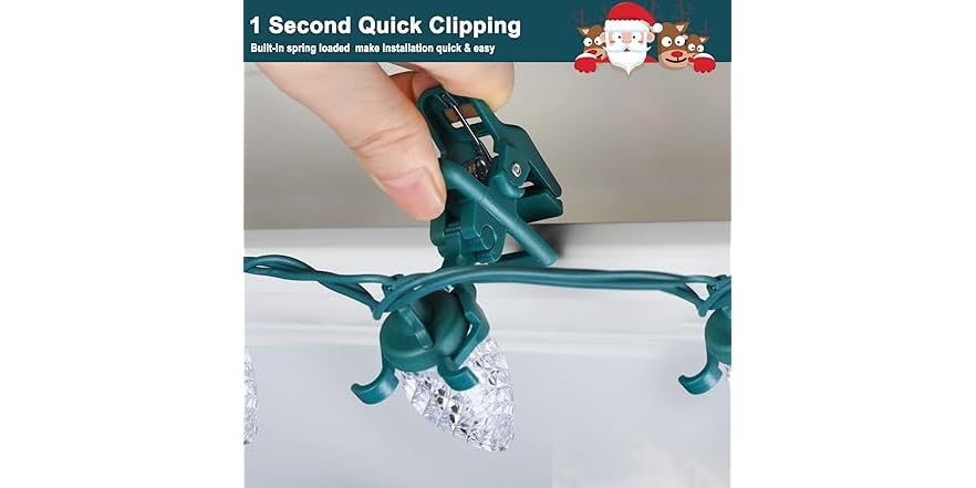 Christmas Lights Universal Spring Clips 100ct