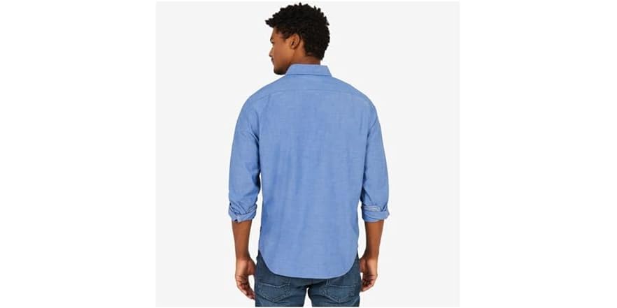 Men's Classic Fit Long-Sleeve Dress Shirt - Wrinkle Resistant Premium Polyester